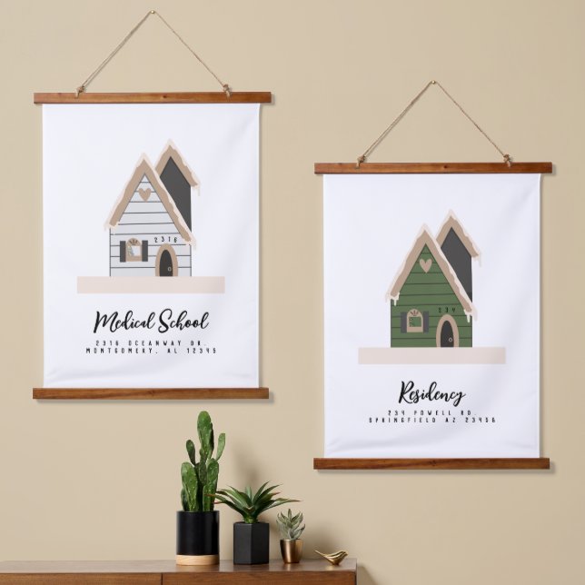 Tapiz Con Marco De Madera Casa de Personalizado de Journey de Entrenamiento  (Asimétrico)