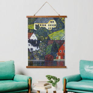 Tapiz Con Marco De Madera Casas Vintage de Gustav Klimt Unterach Attersee Ar