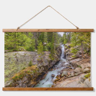 Tapiz Con Marco De Madera Cascada de agua y cascada de río