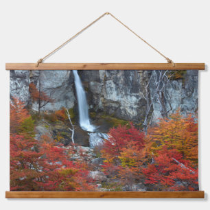 Tapiz Con Marco De Madera Cascada de El Chorrillo   Patagonia, Argentina