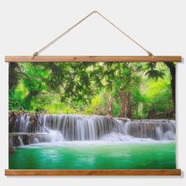 Tapiz Con Marco De Madera cascada de paisaje