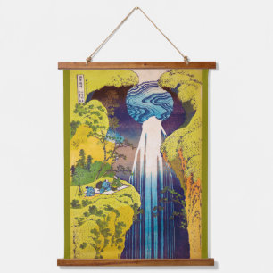 Tapiz Con Marco De Madera Cascada, Katsushika Hokusai, Ukiyo-e
