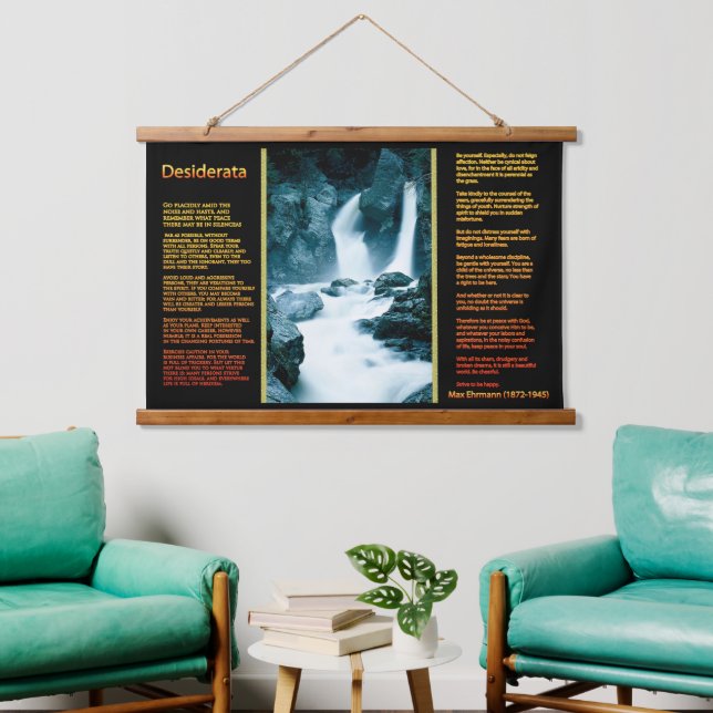 Tapiz Con Marco De Madera Cascadas de montaña rocosas DESIDERATA (Sala de estar)