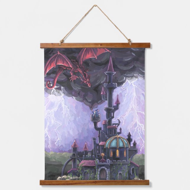 Tapiz Con Marco De Madera Castillo del Dragón (Anverso)