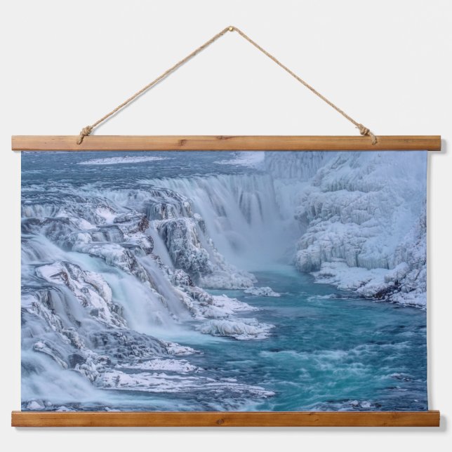 Tapiz Con Marco De Madera Cataratas de Gullfoss, Islandia (Anverso )