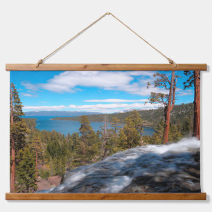 Tapiz Con Marco De Madera Cataratas Eagle Creek, Lago Sur Tahoe