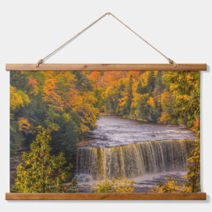 Tapiz Con Marco De Madera Cataratas superiores con colores de otoño