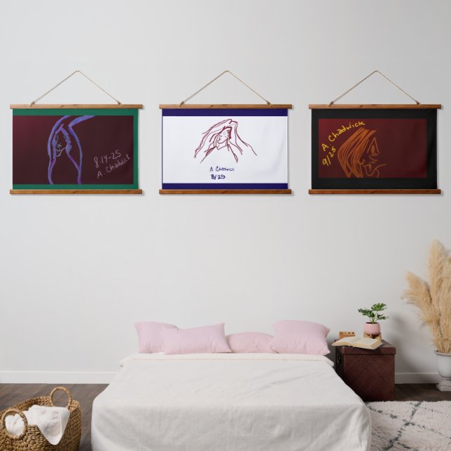 Tapiz Con Marco De Madera Cave Painting Series Tapestries (Dormitorio)