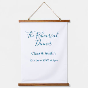 Tapiz Con Marco De Madera cena de ensayo la noche anterior simple mínima m