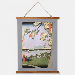 Tapiz Con Marco De Madera Cerezos de Edo, Hiroshige
