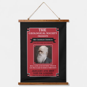 Tapiz Con Marco De Madera Charles Darwin Vintage Repro Retro Wall Art