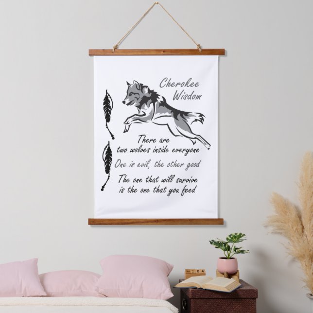 Tapiz Con Marco De Madera Cherokee Wisdom (Dormitorio)