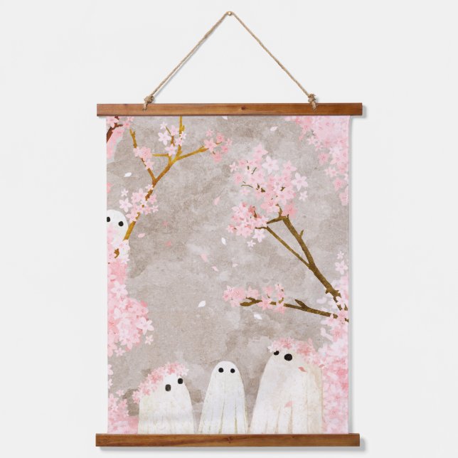Tapiz Con Marco De Madera Cherry Blossom Ghosts (Anverso)