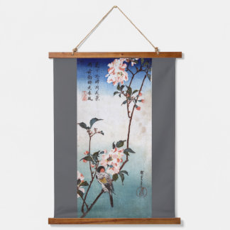 Tapiz Con Marco De Madera Cherry Blossom Tree with Swallow, Hiroshige