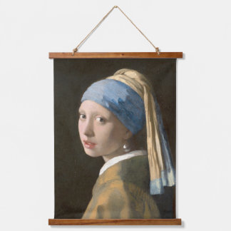 Tapiz Con Marco De Madera Chica con arte Pearl Earring-Johannes Vermeer