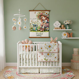 Tapiz Con Marco De Madera Chica de la margarita de Dios