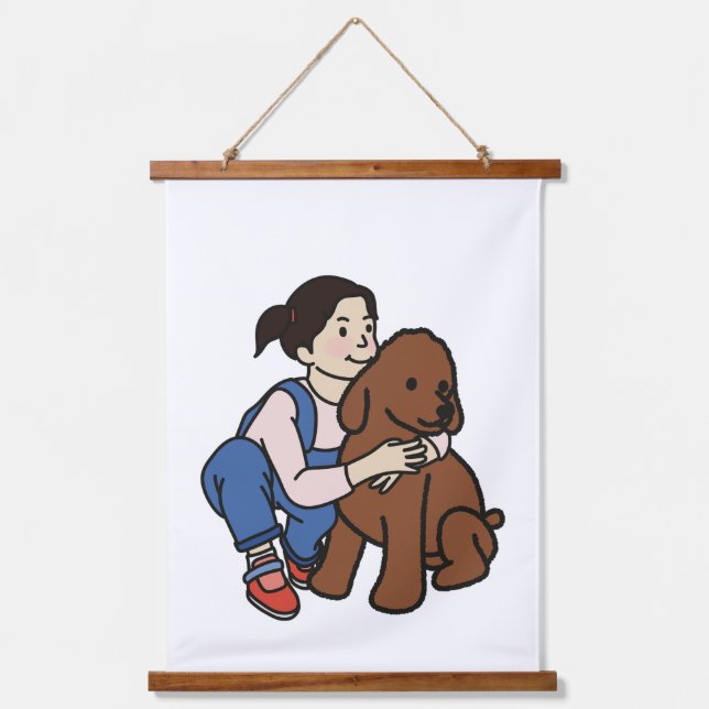 Tapiz Con Marco De Madera Chica Doglover (Anverso)