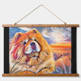 Tapiz Con Marco De Madera CHICA GOLDEN colgando tapicería