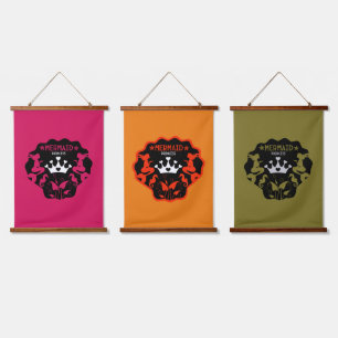 Tapiz Con Marco De Madera Chica Mermaid Princess