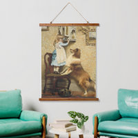 Chica Vintage y Arte de Perro Sheltie Lugar Secret