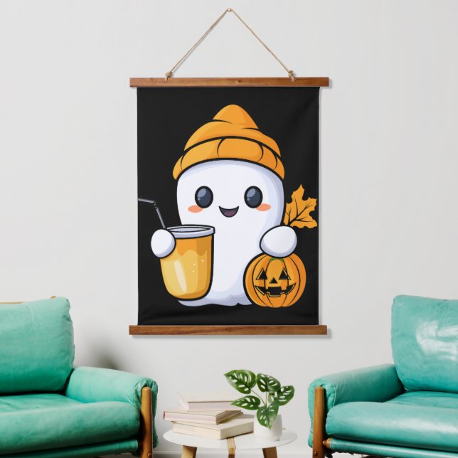 Tapiz Con Marco De Madera Chill Ghost Coffee Cálido Cae (Sala de estar)