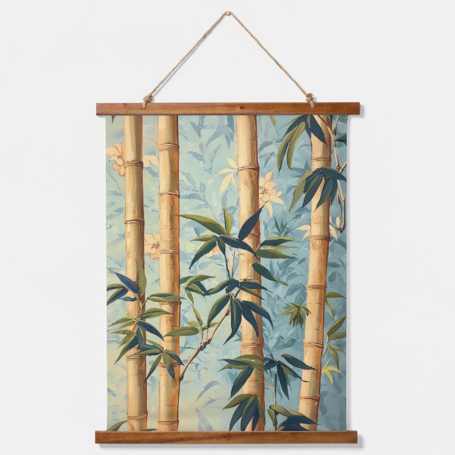 Tapiz Con Marco De Madera Chinoiserie Style Bamboo (Anverso)