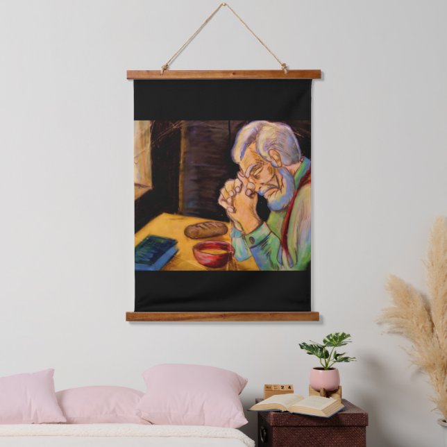 TAPIZ CON MARCO DE MADERA CHRISTMAS BLESSINGS TO ALL  (Dormitorio)