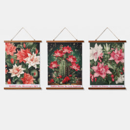 Tapiz Con Marco De Madera Christmas Cactus Wall Tapestry Bloom Bright Shine