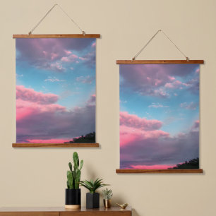 Tapiz Con Marco De Madera Cielo de color pastel