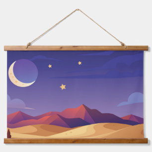 Tapiz Con Marco De Madera Cielo nocturno estrellado