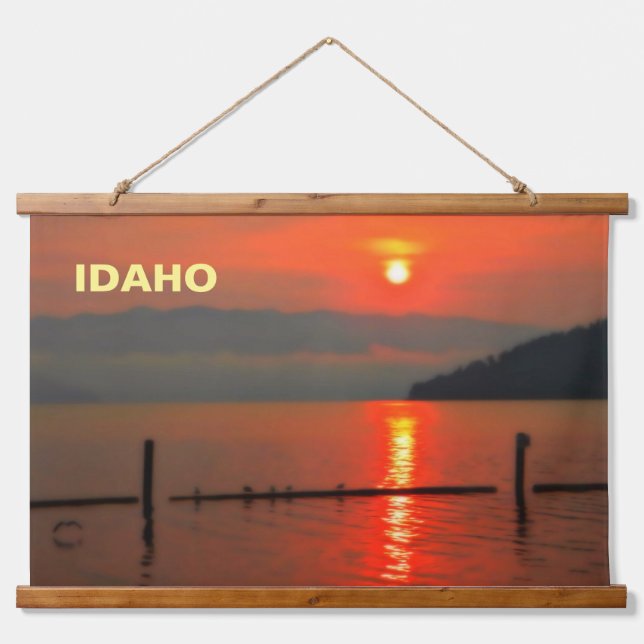 Tapiz Con Marco De Madera Cielo Rojo Por La Mañana (Anverso )