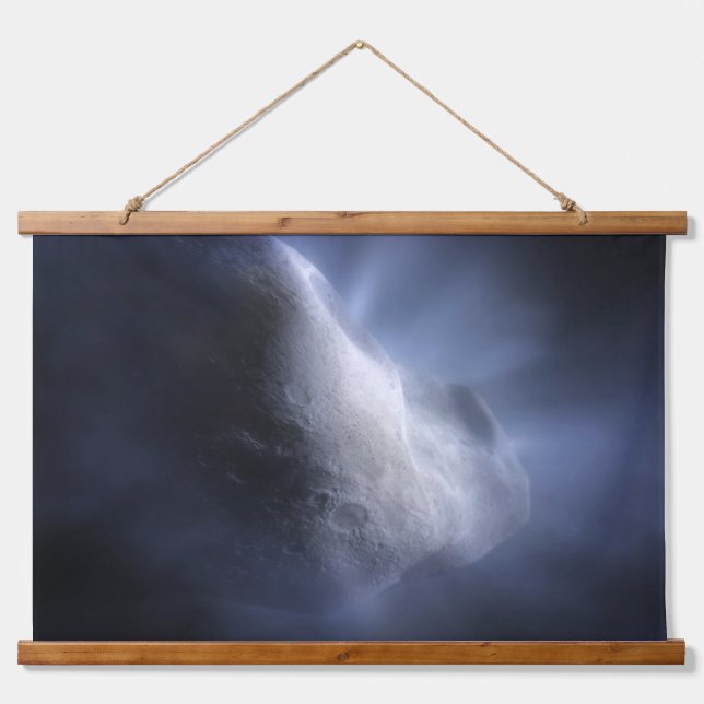 Tapiz Con Marco De Madera Cierre Ilustrativo Del Comet Tempel. (Anverso )