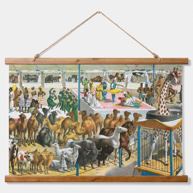 Tapiz Con Marco De Madera Circo Poster De Personas De Diferentes Nacionalida (Anverso )