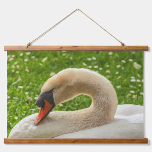 Tapiz Con Marco De Madera Cisne durmiente