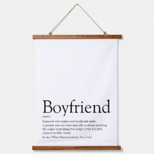 Tapiz Con Marco De Madera Cita de definición de novio personalizada
