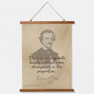 Tapiz Con Marco De Madera Cita de Edgar Allan Poe   Tapiz gótico