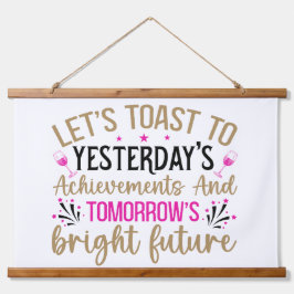 Tapiz Con Marco De Madera Cita inspiradora en muro