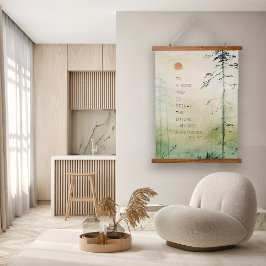Tapiz Con Marco De Madera Cita Zen Motivacional Arte Asiático Madera