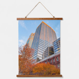 Tapiz Con Marco De Madera Cityscape Skyline en otoño