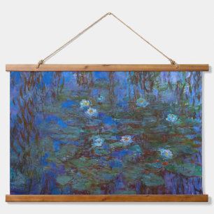 Tapiz Con Marco De Madera Claude Monet - Blue Water Lilies