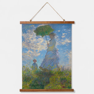 Tapiz Con Marco De Madera Claude Monet con una sombrilla
