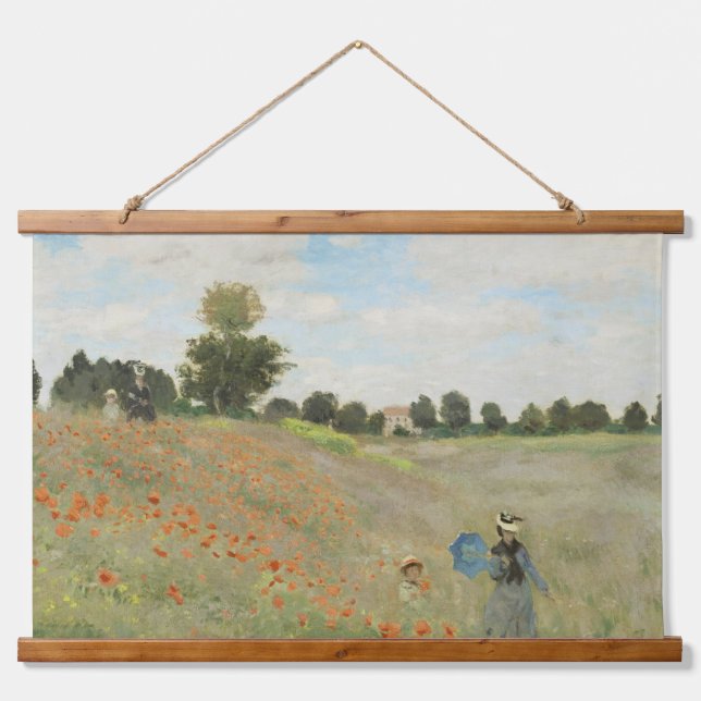 Tapiz Con Marco De Madera Claude Monet El campo de amapolas cerca de Argente (Anverso )