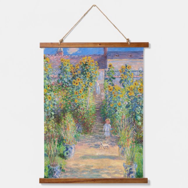 Tapiz Con Marco De Madera Claude Monet - El jardín del artista en Vetheuil (Anverso)