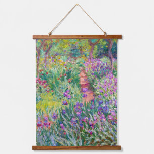 Tapiz Con Marco De Madera Claude Monet - El jardín del Iris en Giverny