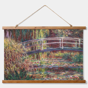 Tapiz Con Marco De Madera Claude Monet - Estanque de nenúfares, Armonía Rosa