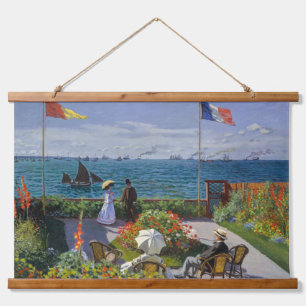 Tapiz Con Marco De Madera Claude Monet - Jardín en Sainte-Adresse