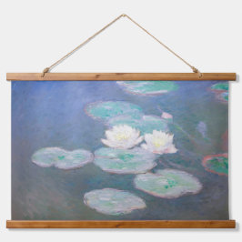 Tapiz Con Marco De Madera Claude Monet - Lilies de agua, efecto nocturno