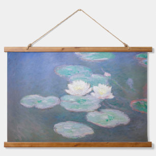 Tapiz Con Marco De Madera Claude Monet - Nenúfares, efecto de la tarde
