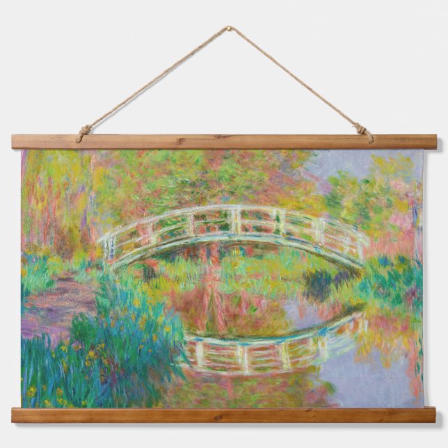 Tapiz Con Marco De Madera Claude Monet - Puente de futbol japonés, Giverny (Anverso )
