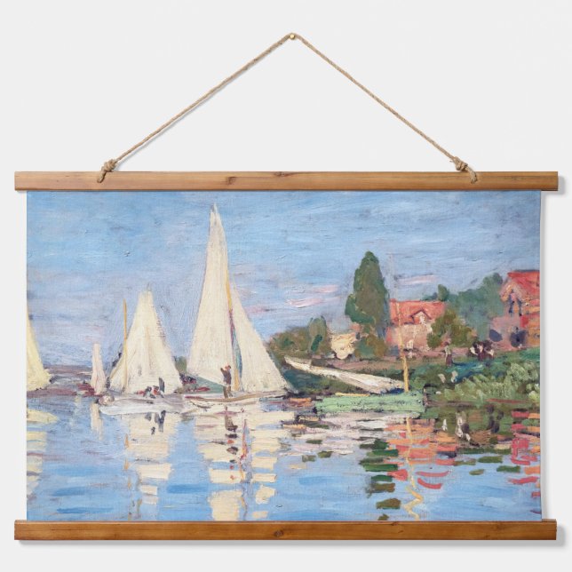 Tapiz Con Marco De Madera Claude Monet - Regattas en Argenteuil (Anverso )
